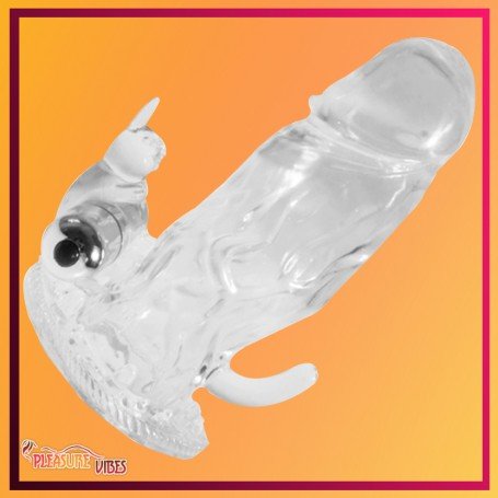 Triple Pleasure Vibrating Rabbit Penis Sleeve PES-028