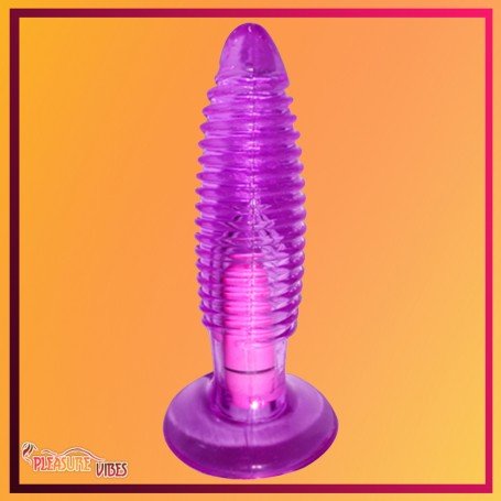 Purple Jelly Anal Vibrating Butt Plug With Suction Cup AD-024