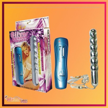 Silver Beaded Anal Vibrator AD-012