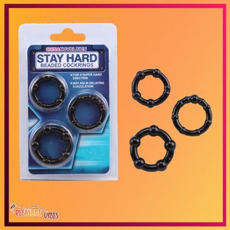 Stay Hard Beaded Cockrings CR-020