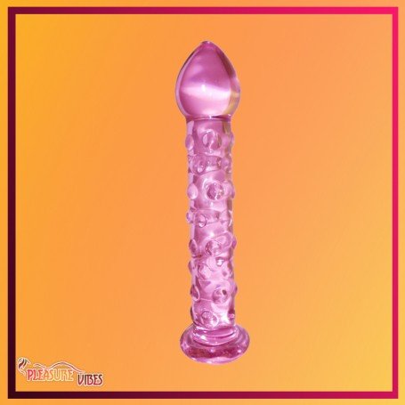 Dotted Purple Glass Dildo GD-006