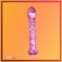 Dotted Purple Glass Dildo GD-006