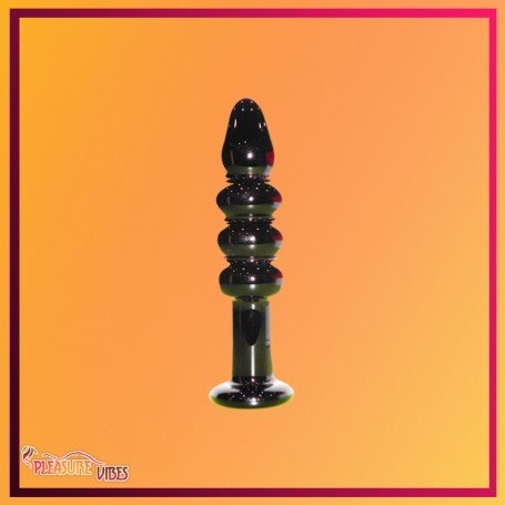 Black Beaded Glass Dildo Sex Toy GD-005