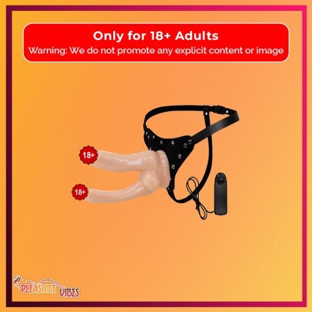 Baile Vibrating Strap-on Double Dildo with Realistic Balls SO-034