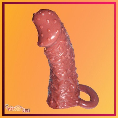Solid Head Reusable Penis Extension Sleeve chocolate PES-026